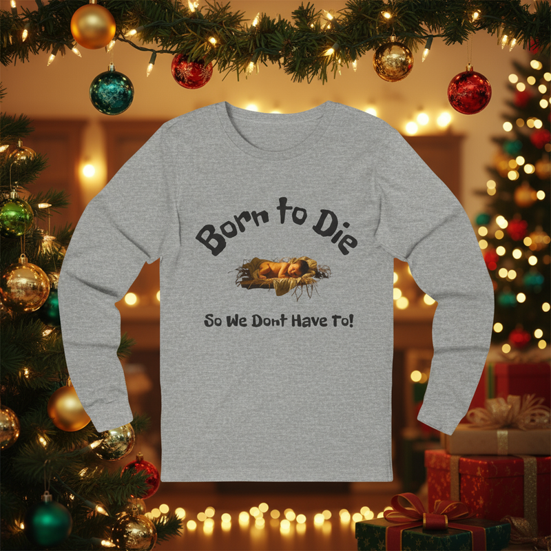 Gray t-shirt with Christmas background